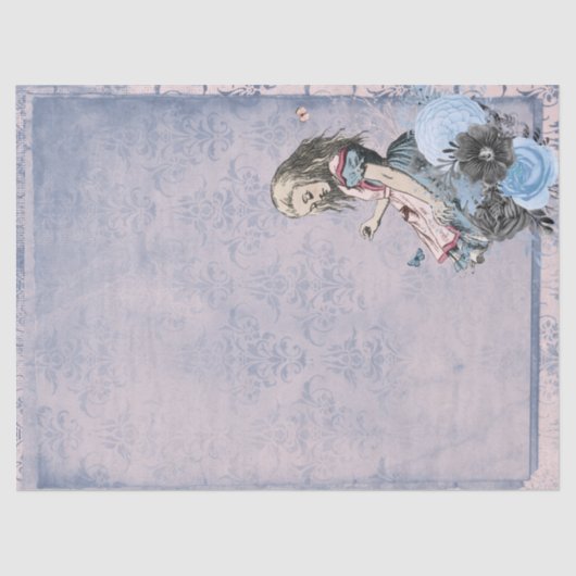 Alice in Wonderland Blueフローラ・デクページ 薄葉紙 (正面)