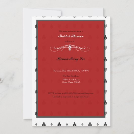 Alice In Wonderland Bridal Shower招待 招待状 (正面)