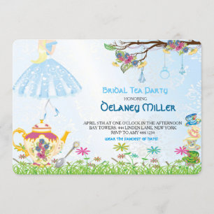 Alice in Wonderland Bridal Shower Invitation 招待状
