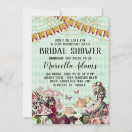 Alice in Wonderland Bridal Shower Invitation 招待状
