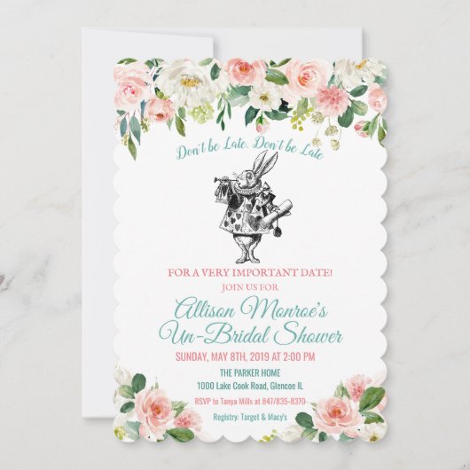 Alice in Wonderland Bridal Shower Invitation 招待状 (正面)