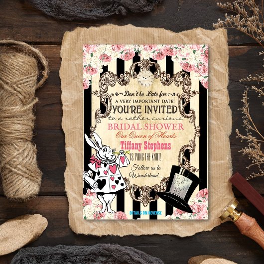 Alice in Wonderland Bridal Shower Invitation 招待状
