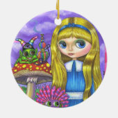 Alice in Wonderland Caterpillar花きのこ セラミックオーナメント (裏面)