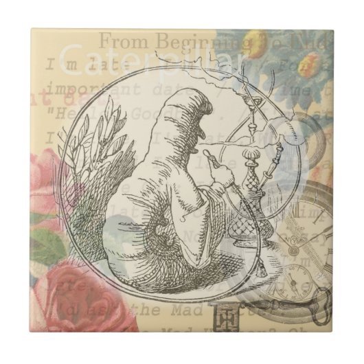 Alice in Wonderland Caterpillar:オリジナルTenniel タイル (正面)