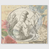 Alice in Wonderland Caterpillar:オリジナルTenniel ラッピングペーパー (フラット)