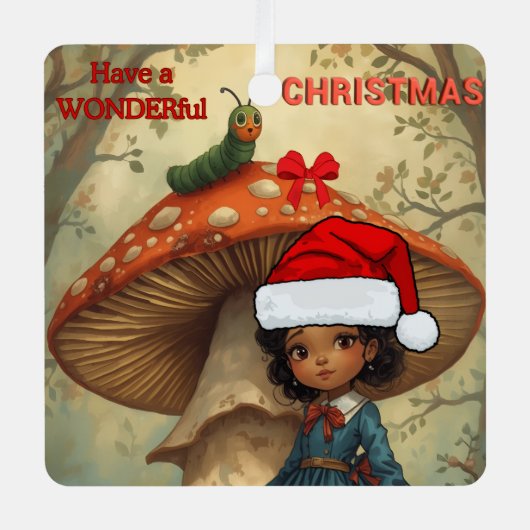 Alice in Wonderland Caterpillar Christmas Ornament メタルオーナメント (正面)