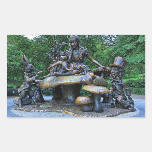 Alice in Wonderland - Central Park NYC 長方形シール (正面)