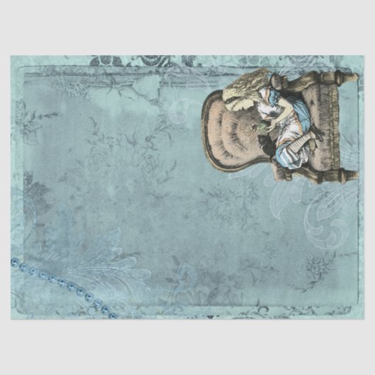 Alice in Wonderland ChairとKitten Blue Craft 薄葉紙 (正面)