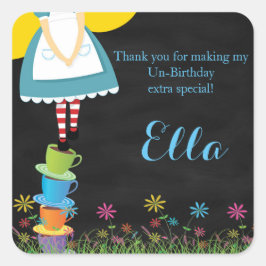 Alice in Wonderland Chalkboardスティッカー好き スクエアシール