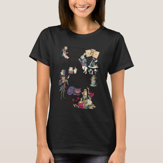 Alice in Wonderland Characters Lewis Carroll Illus Tシャツ (正面)