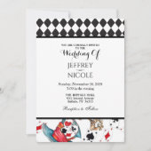 Alice in Wonderland Checkered Wedding Invitation 招待状 (正面)