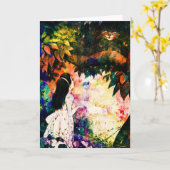 Alice in Wonderland Cheshireキャットウォーター カード (黄色い花)