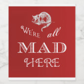 Alice in Wonderland Cheshire猫不機嫌赤ラベル ワインラベル (シングルラベル)