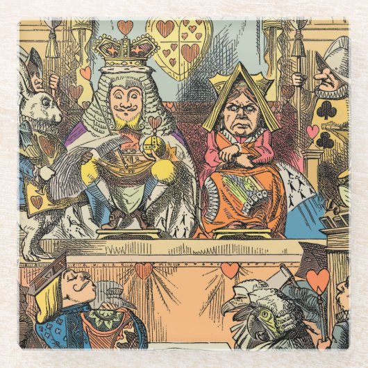 Alice in Wonderland Cheshire Catキャラクター ガラスコースター (正面)