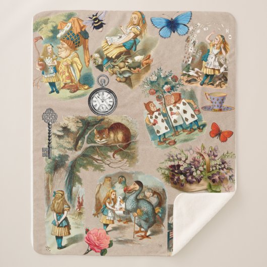 Alice in Wonderland Cheshire Catキャラクター シェルパブランケット (正面)