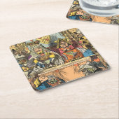 Alice in Wonderland Cheshire Catキャラクター スクエアペーパーコースター (アングル)