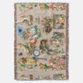 Alice in Wonderland Cheshire Catキャラクター スローブランケット (正面縦)