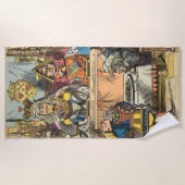 Alice in Wonderland Cheshire Catキャラクター ビーチタオル (正面)