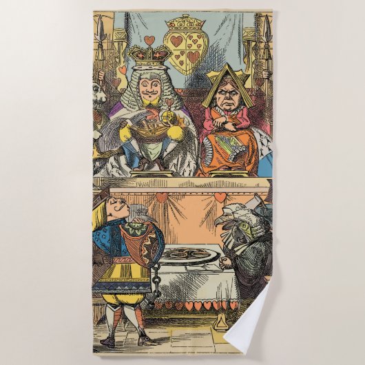 Alice in Wonderland Cheshire Catキャラクター ビーチタオル (正面)