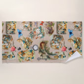 Alice in Wonderland Cheshire Catキャラクター ビーチタオル (正面)