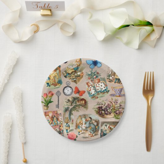 Alice in Wonderland Cheshire Catキャラクター ペーパープレート (ウェディング)