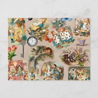 Alice in Wonderland Cheshire Catキャラクター ポストカード