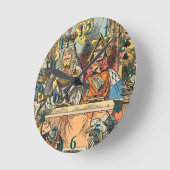 Alice in Wonderland Cheshire Catキャラクター ラウンド壁時計 (傾斜)