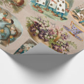 Alice in Wonderland Cheshire Catキャラクター ラッピングペーパー (角)