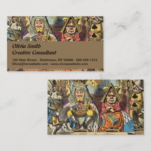 Alice in Wonderland Cheshire Catキャラクター 名刺 (正面/裏面)