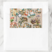 Alice in Wonderland Cheshire Catキャラクター 長方形シール (バッグ)