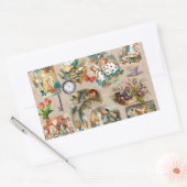 Alice in Wonderland Cheshire Catキャラクター 長方形シール (封筒)