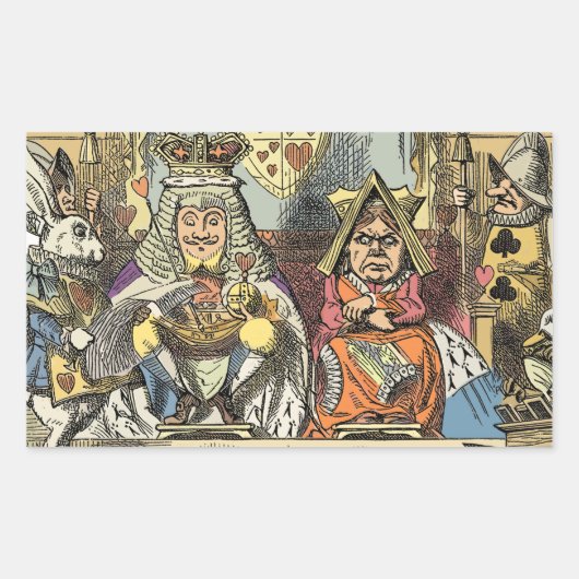 Alice in Wonderland Cheshire Catキャラクター 長方形シール (正面)