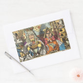 Alice in Wonderland Cheshire Catキャラクター 長方形シール (封筒)