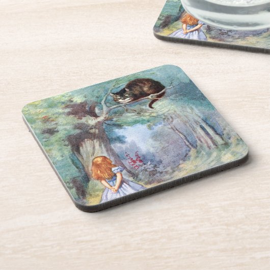 Alice in Wonderland Cheshire Cat Cork Coaster Set コースター (左側)