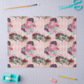 Alice in Wonderland Cheshire Cat Pink Decopage 薄葉紙 (クラフト)