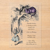 Alice in Wonderland Cheshire Cat Unbirthday アクリル招待状 (正面)