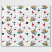 Alice in Wonderland Collageクリスマス ラッピングペーパー (フラット)