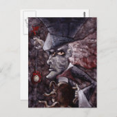 Alice in Wonderland Cubist不機嫌HATTERはがき ポストカード (正面/裏面)