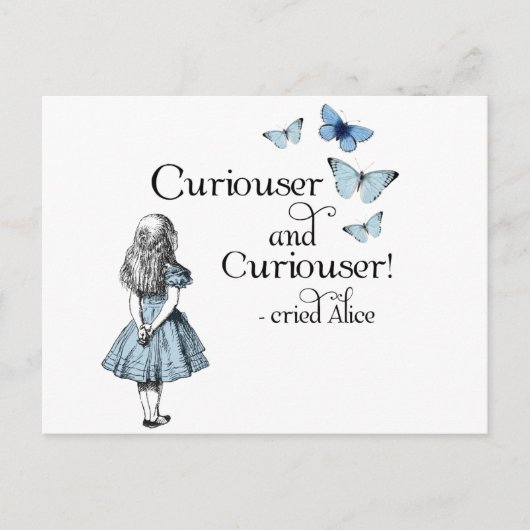 Alice in Wonderland Curiouser蝶はがき ポストカード (正面)