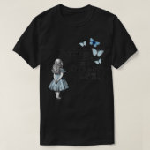 Alice in Wonderland Curiouser Quotation Blue Butte Tシャツ (デザイン正面)