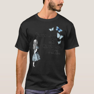 Alice in Wonderland Curiouser Quotation Blue Butte Tシャツ