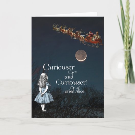 Alice in Wonderland Curiouser Santa Christmas Card シーズンカード (正面)