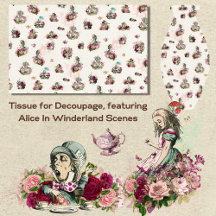 Alice in Wonderland Decompageヴィンテージパターン