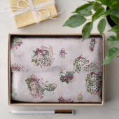 Alice in Wonderland Decompageヴィンテージピンク 薄葉紙 (ギフト)