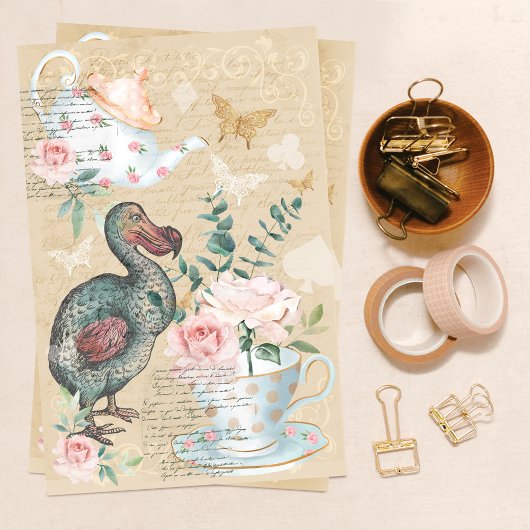 Alice In Wonderland Decompage Dodo Bird 薄葉紙