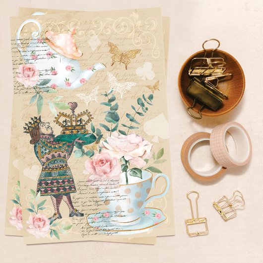 Alice In Wonderland Decompage Knave ofハート 薄葉紙