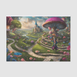 Alice In Wonderland Decopageティッシュペーパー 薄葉紙