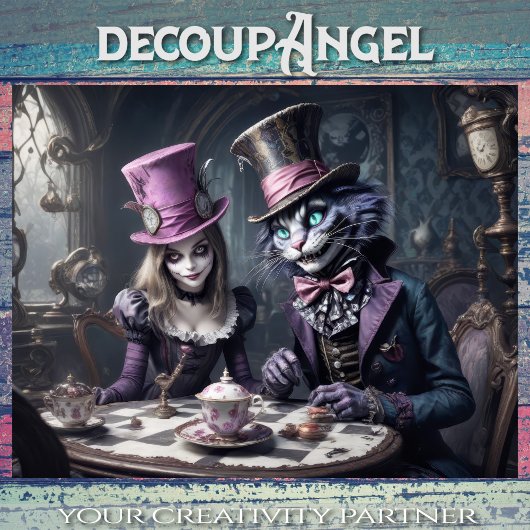 Alice in Wonderland Decoupage  ラッピングペーパーシート