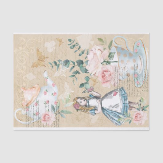 Alice In Wonderland Decoupage Alice Drink Me 薄葉紙 (正面)