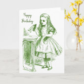 Alice in Wonderland Drink Me誕生日カード カード (黄色い花)